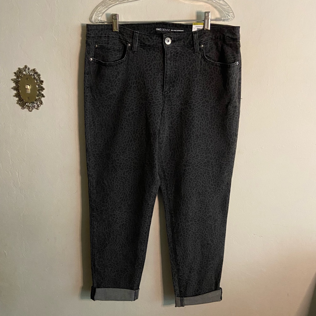 INC Denim Mid Rise Core Denim Straight Brand New